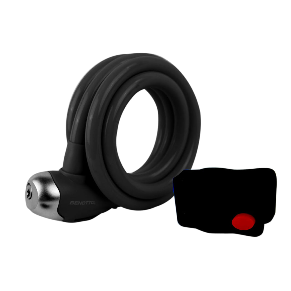 Benotto Candado Espiral 12x1800mm 2xLlaves Negro TY561