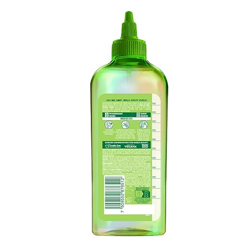 Garnier Fructis Adiós Esponjado Tratamiento Keratin Glow Water Antifrizz, 180ml 10X mas Suave, Brillo Efecto Espejo con Oleo de Argán y Keratina Liquida
