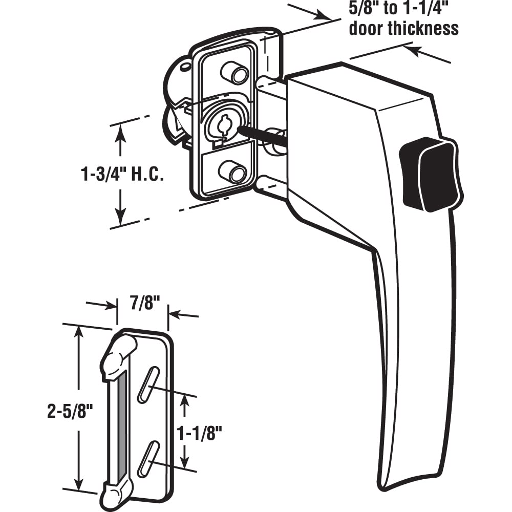 Prime-Line Products K 5007 Push Button Screen/Storm Door Latch Set, Black