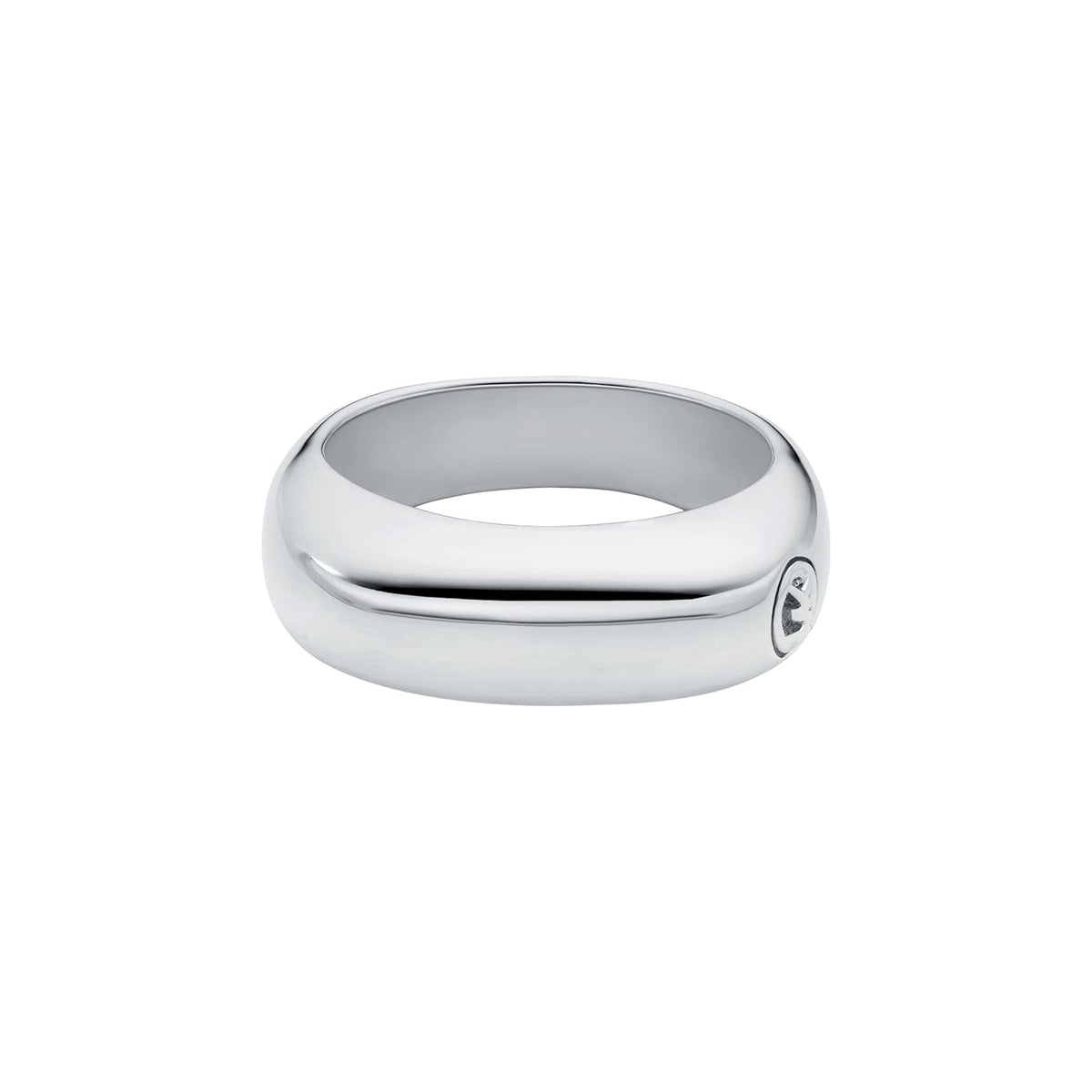 Anillo cuadrado Michael Kors de latón en color plateado para mujer, MKJ8601040 talla 8