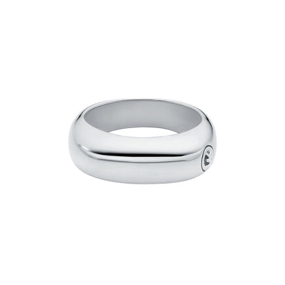 Anillo cuadrado Michael Kors de latón en color plateado para mujer, MKJ8601040 talla 8