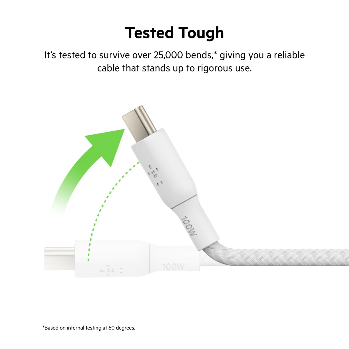 Belkin - Cable USB C a USB C, paquete de 2 unidades, 6.5 pies, 100 W, cargador tipo C, cable de cargador para iPhone, suave, trenzado, flexible para iPhone 16, Galaxy S25, Pixel 9, Airpods, iPad Pro