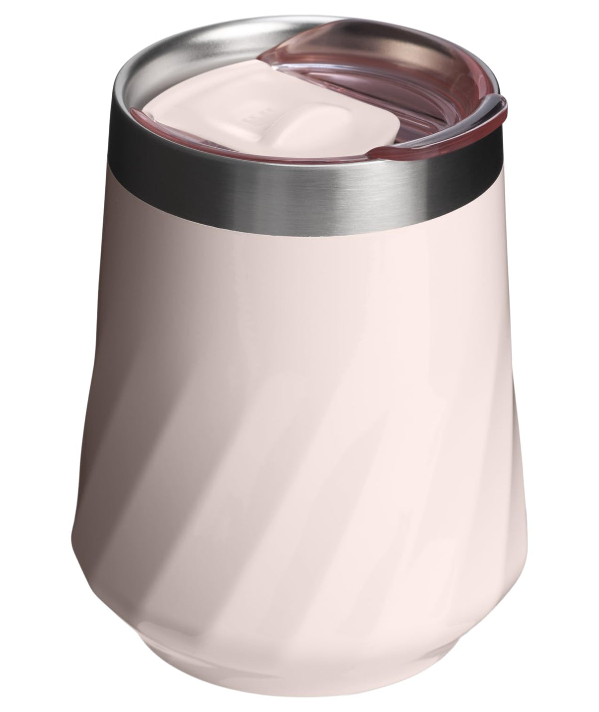 Stanley The Reserve - Vaso de vino texturizado | 11 onzas | Tapa a prueba de salpicaduras, bebidas frías y taza de cóctel, copa de vino de acero inoxidable aislada | cuarzo rosa brillante