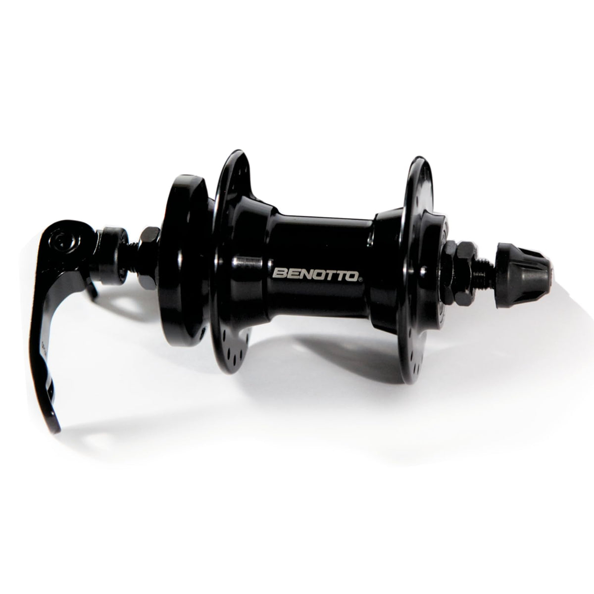 Maza BENOTTO 36x36B | Rueda Libre Aluminio con Bloqueos y Balero Sellado | Compatible Disco Rotor | Negro GL-B10 (2 Piezas)