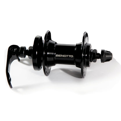 Maza BENOTTO 36x36B | Rueda Libre Aluminio con Bloqueos y Balero Sellado | Compatible Disco Rotor | Negro GL-B10 (2 Piezas)