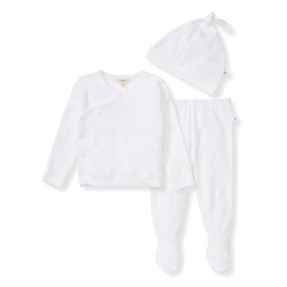 Burt's Bees Baby Baby Baby Girls - Conjunto unisex para bebé Take Me Home de 3 piezas, parte superior, pantalón y sombrero - Prematuro - Abeja de rizo levantada en