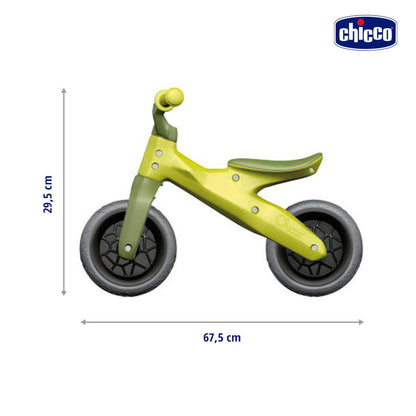 Chicco Balance Bike Eco+, Bicicleta Infantil de 18 Meses a 3 años, hasta 25 kg, Bicicleta sin Pedales para el Equilibrio, Manillar y sillín ergonómicos, Ruedas antipinchazos, 80% plástico Reciclado