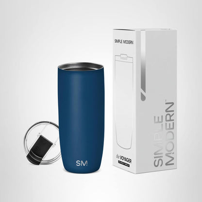 Simple Modern Voyager - Taza de Viaje con Tapa Abatible, Acero Inoxidable, Popotes Incluidos - 590ml - -Slumberland
