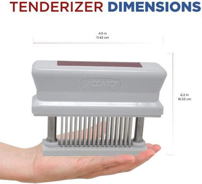 Jaccard 200348R, ablandador de carne duradero de 48 hojas con aguja afilada de acero inoxidable, artilugio de cocina para ablandar pollo, carne de res, cerdo, ternera, barbacoa, rojo