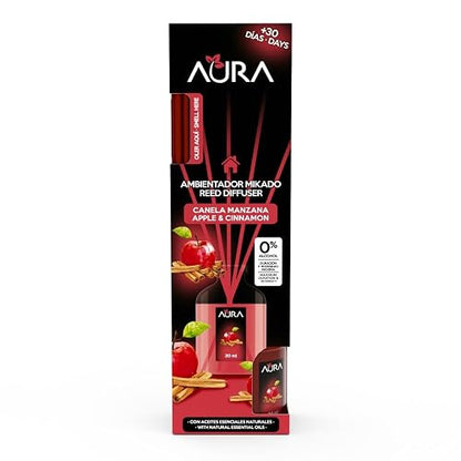 Aura Ambientador Mikado Canela y Manzana 2 Pack 30 ml