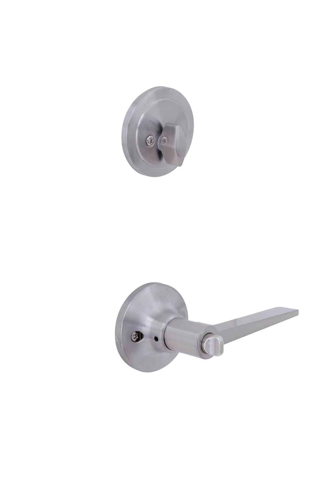 Phillips Combo Cerrojo/Manija Fresno Alta Seguridad Para Entrada LLave-Mariposa Plata