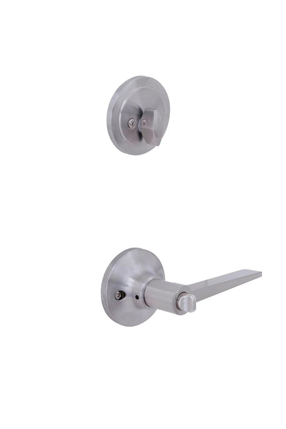 Phillips Combo Cerrojo/Manija Fresno Alta Seguridad Para Entrada LLave-Mariposa Plata