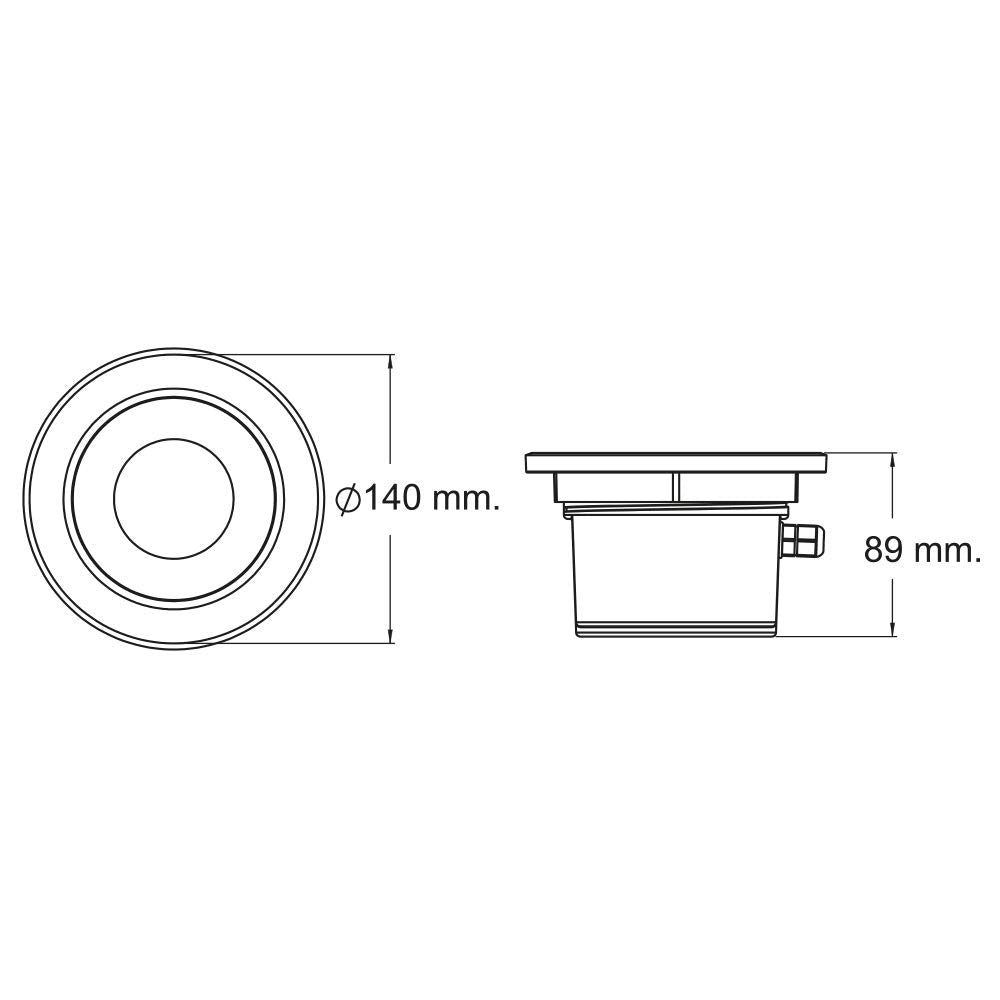 Construlita Lámpara LED Exterior, IP 67, Lámpara Empotrado en Piso, 127 - 277 V, 14 W, Luz de Día 6 500 k,