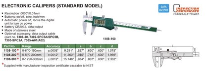 INSIZE 1108-300 Electronic Caliper, 0" - 12"