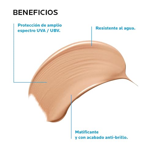 La Roche-Posay Anthelios UVMUNE 400 Oil Control Gel-Crema con Color y FPS 50+, Protector Solar Facial Matificante para Piel Grasa, Resistente al Agua, 50 ml