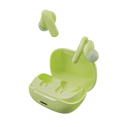 Skullcandy Smokin' Buds Auriculares In-Ear Inalámbricos, 20 h de Autonomía, 50 % de Plásticos Renovables, Micrófono, Compatibles con iPhone Android y Dispositivos Bluetooth, Verde