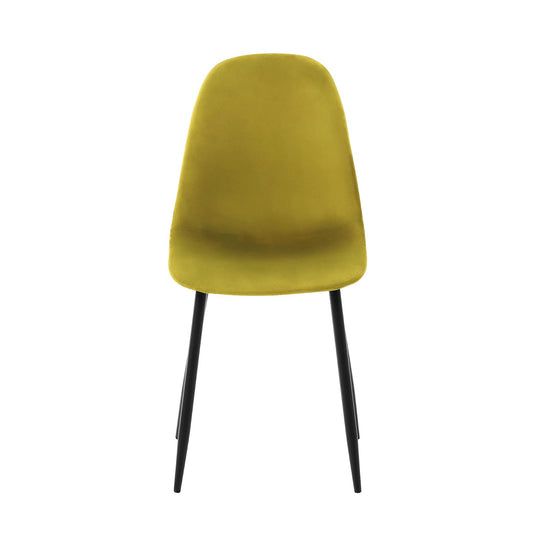 Alterego - Silla Paxton, Tela Terciopelo, Color Mostaza y Negro