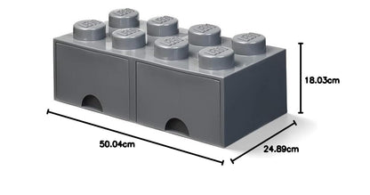 Room Copenhagen, Lego Cajón de Ladrillos – Almacenamiento y decoración apilables – Ladrillo 8, Gris Oscuro