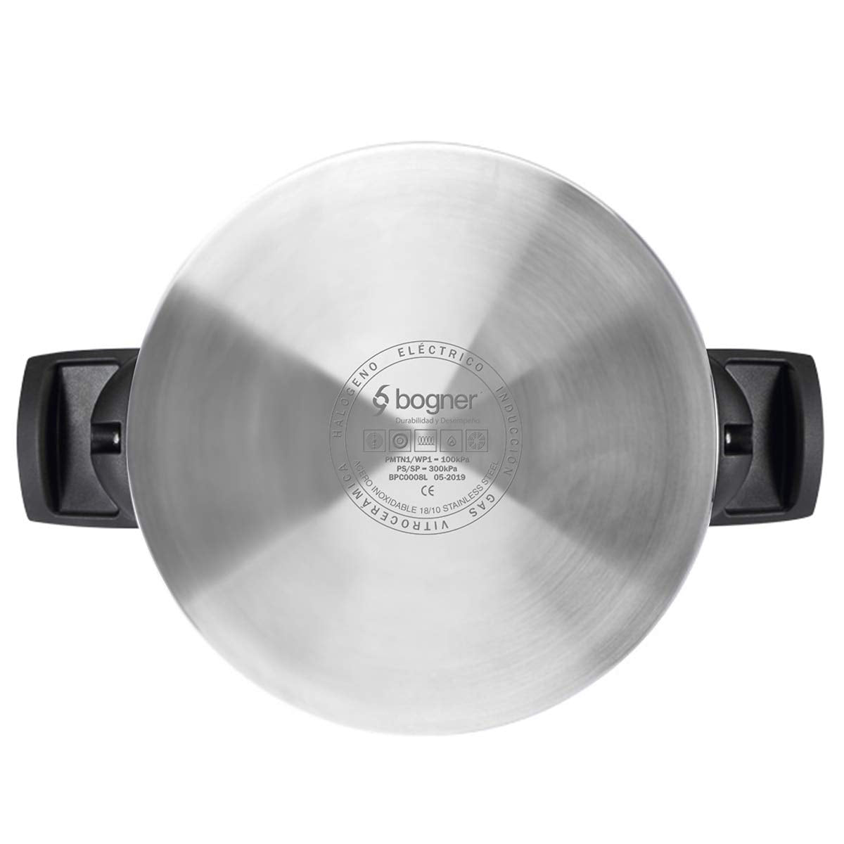 BOGNER - Set de Ollas de Presión de Acero Inoxidable, 4 y 6 Litros, Incluye Tapa de Cristal Intercambiable y Vaporera