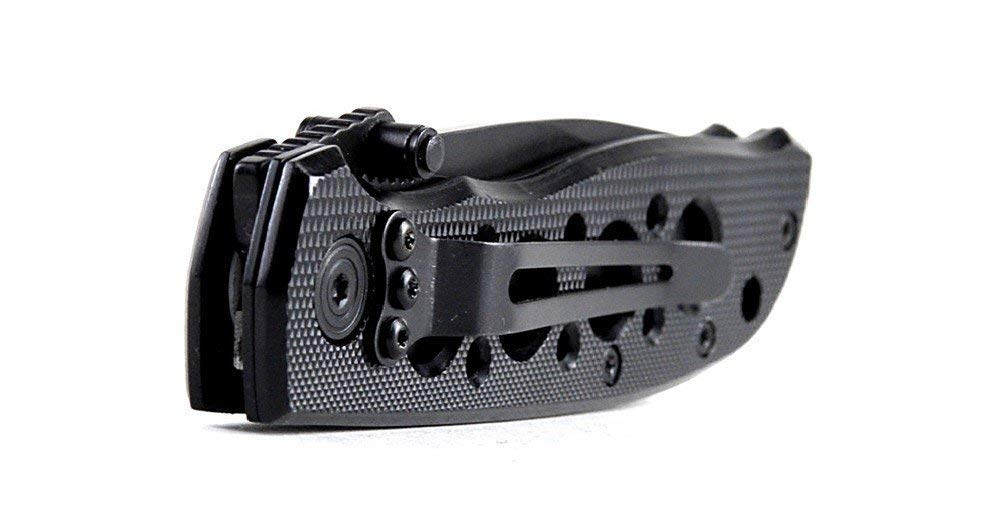 Smith & Wesson CK5TBS Cuchillo Plegable de Alto Carbono de 7.4 Pulgadas con una Hoja Tanto Dentada de 3.2 Pulgadas y Mango de Aluminio para Exteriores, táctico, Supervivencia y EDC