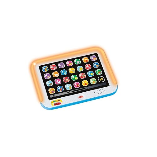 Fisher-Price Juguete Electrónico para Bebés Ríe y Aprende Tablet De Aprendizaje Crece Conmigo Azul para Niños de 1 Año en Adelante