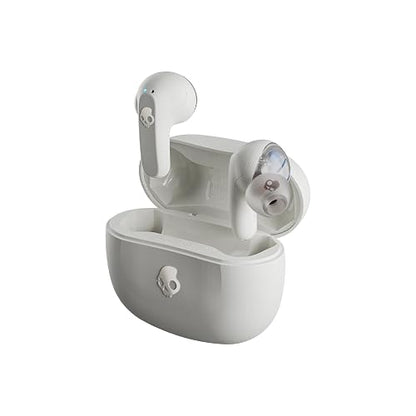 Skullcandy Rail Auriculares In-Ear Inalámbricos, 42 h de Autonomía, Skull-iQ, con Alexa Habilitada, Micrófono, Compatibles con iPhone Android y Dispositivos Bluetooth, Blanco