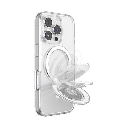 PopSockets - Empuñadura para MagSafe, Soporte de Pata, Purpurina | Soporte magnético ajustable, modo vertical u horizontal, transparente, translúcido