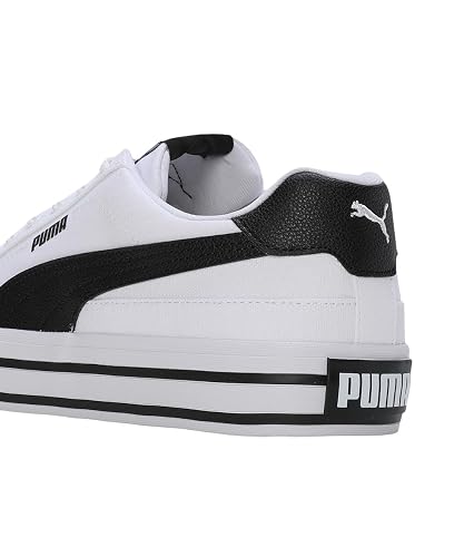 PUMA, Tenis Court Classic Vulcanizado, Unisex, Blanco con Negro, Talla 25,5