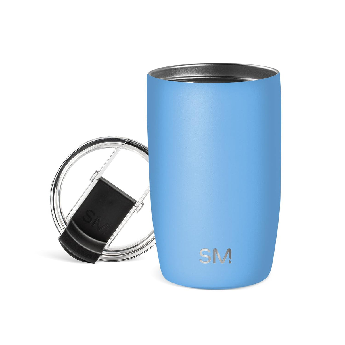 Simple Modern Voyager - Taza de Viaje con Tapa Abatible, Acero Inoxidable, Popotes Incluidos - 350ml - -Snow Day