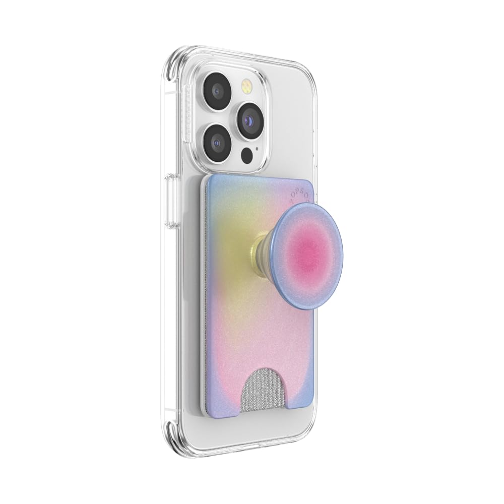 PopSockets PopWallet Cartera Magnética para Celular Compatible con MagSafe - Adhesivo - Aura