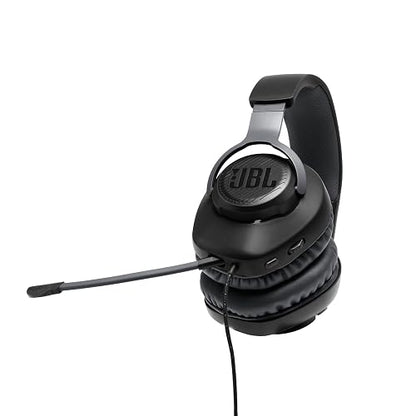 JBL Audífonos Gamer Over Ear Quantum 100 con Micrófono Extraíble | Mantente en el centro del juego con la firma JBL QuantumSOund, juega aún más tiempo con comodidad de espuma viscoelástica