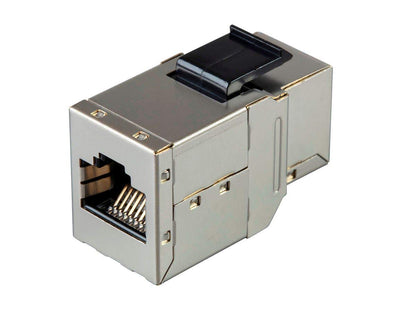 Monoprice Shielded Straight Through Cat6A RJ45 Keystone In-Line Coupler - Silver Use for Networking, Patch Cables, Ethernet Cable/Chord