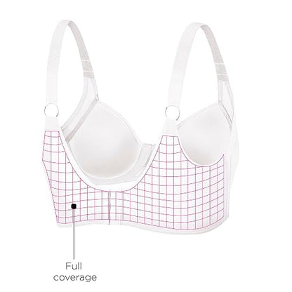 Ilusion Mujer Brasier Soporte Extremo Bra con Copa Preformada y Varilla Lateral Bras con Refuerzo en Costados y Tirantes Anchos 7352