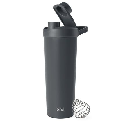 Simple Modern Rally Botella Mezcladora de Acero Inoxidable con Bola, 710 ml - 0.7 Litros - Gris (Graphite)