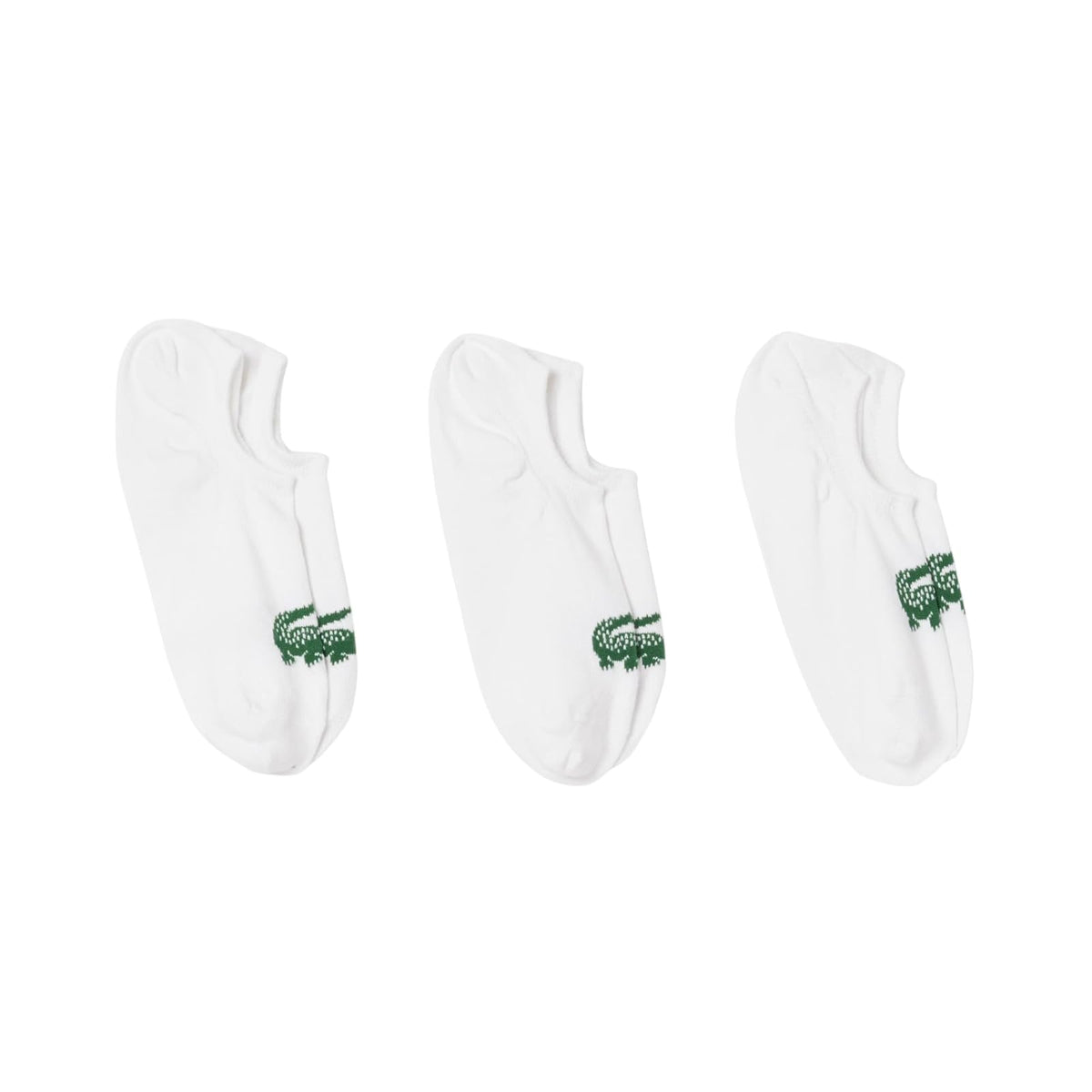 Lacoste Calcetines Invisibles Unisex, Paquete de 3 - 6.5-9 - Blanco