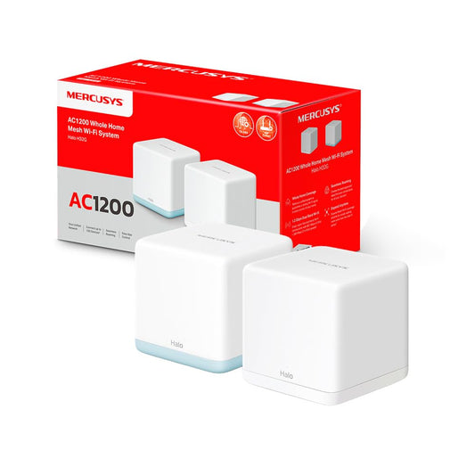 TP-Link MERCUSYS Halo Mesh, Sistema WiFi Mesh para tu hogar, Doble Banda AC1200, 2 Puertos Gigabit, Cobertura de hasta 3,500 Pies Cuadrados y Más de 100 Dispositivos. Halo H32G (2-Pack)