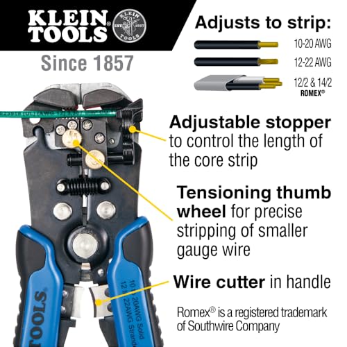 Klein Tools 11061 Pelacables/cortacables de ajuste automático