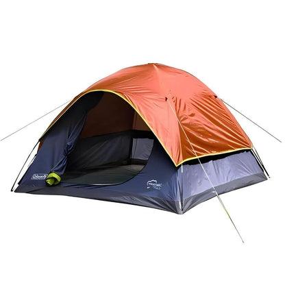 Coleman Tienda Casa Campaña para 4 Personas Camping - Color Gris con Naranja - Modelo Tulum 2147126 - Ideal para Acampar y Playa