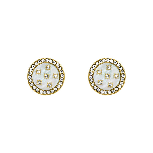 Fossil - arete de mariposa de acero inoxidable para mujer