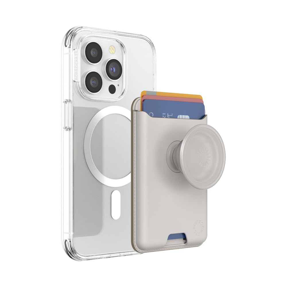 PopSockets Cartera Magnética para Celular Compatible con MagSafe - Con agarre - Horchata
