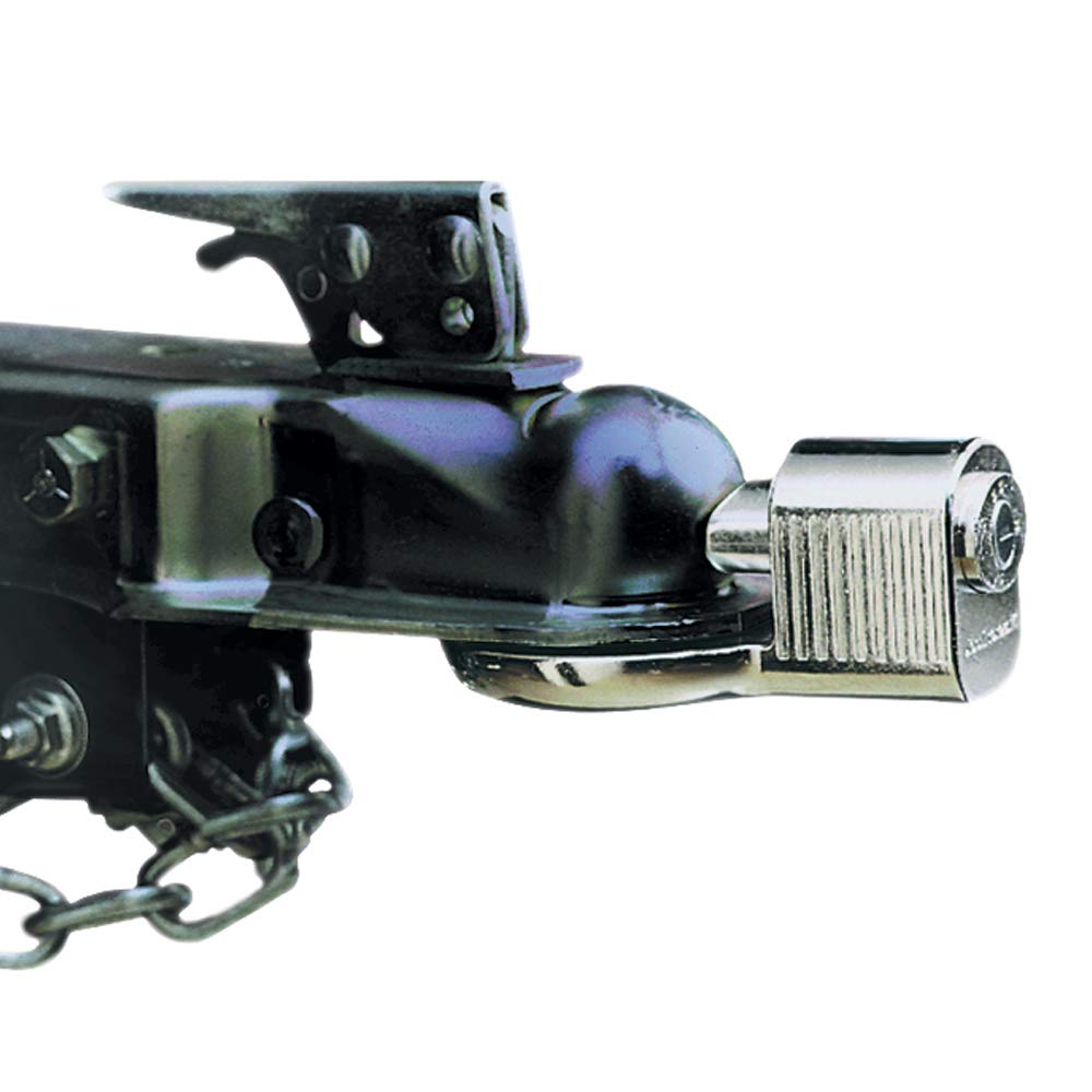 Master Lock 377KA Trailer Hitch Lock, Fits 1-7/8 in, 2 in, and Most 2-5/16 in. Trailer Couplers, Chrome