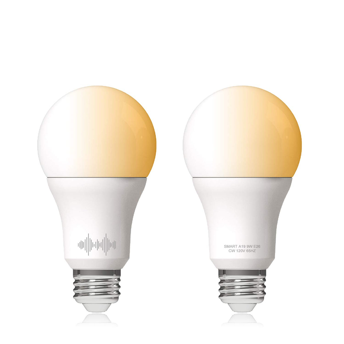 Helloify A19 Smart WiFi LED Light Bulbs, Tunable Changing, Warm to Cool White Dimmable, Work with Alexa & Google Home (No Hub), 60W Equivalent E26, 2700K-6500K, 2 Count