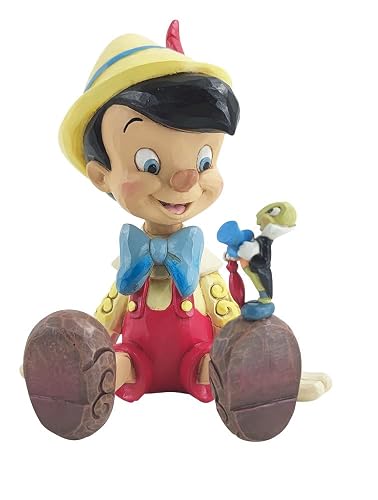 Enesco Jim Shore Disney Traditions Pinocho y Jiminy Figura sentada de 6 Pulgadas