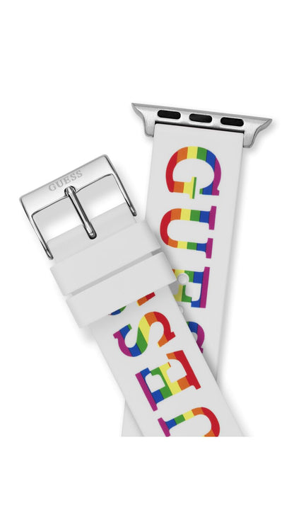 GUESS Correa de reloj inteligente para Dama compatible con Apple Watch (38MM-40MM) Blanco