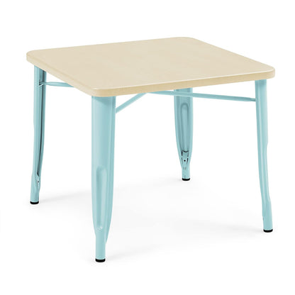 Delta Children Mesa Infantil Bistro para Manualidades, Snacks, Homeschooling, Tareas y Más - Color: Metal Aqua/Abedul Natural