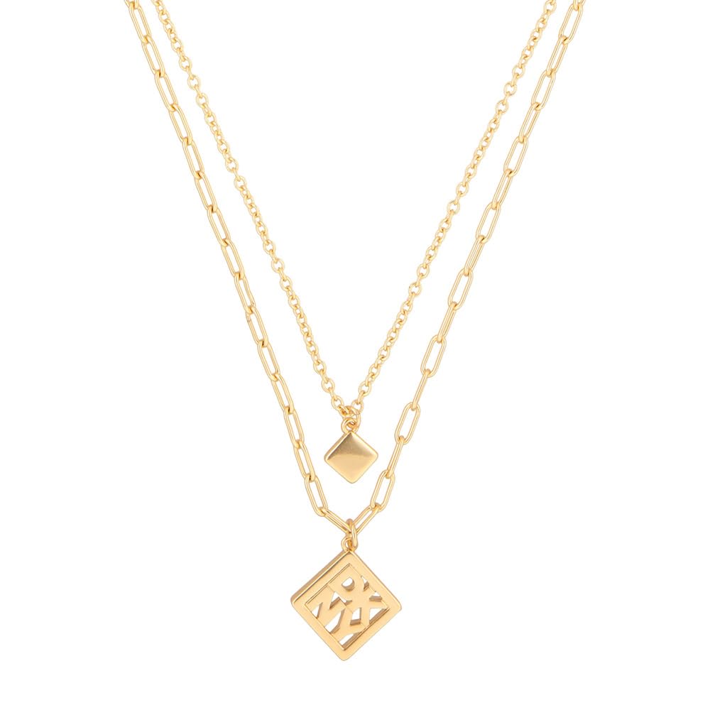 DKNY Collar Dorado Rombo para Mujer | Aleación de metales, dorado, diseño rombo, cierre de gancho francés