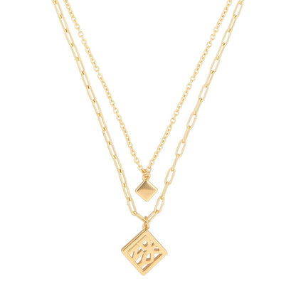 DKNY Collar Dorado Rombo para Mujer | Aleación de metales, dorado, diseño rombo, cierre de gancho francés