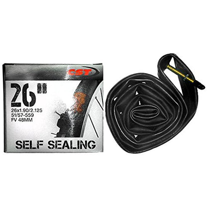 CST Cámara 27.5X1.90/2.125 (48/54-650B) ‍ con Sellador Antiponchaduras | Válvula Fina 48mm | Ideal para Bicicleta de Montaña