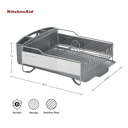 KitchenAid kns896bxgra grande escurreplatos tamaño completo, acero inoxidable