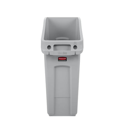 Rubbermaid 2026725 Commercial Products - cubeta de basura con canales de ventilación, Sencillo, Gris, 13 Gallon